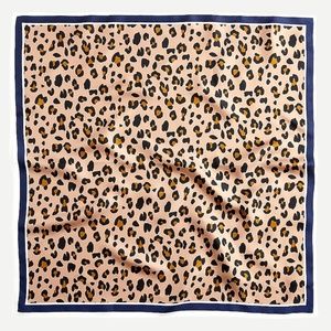 NWT J Crew Silk Scarf in Leopard & Navy
